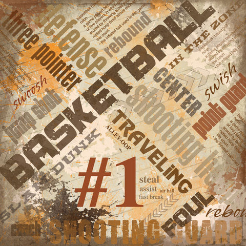 Basketball Extreme Scrapbook Paper
