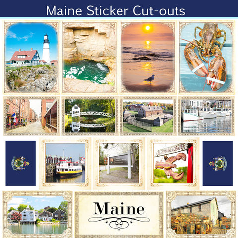 Travel Sightseeing Maine Scrapbook Stickers