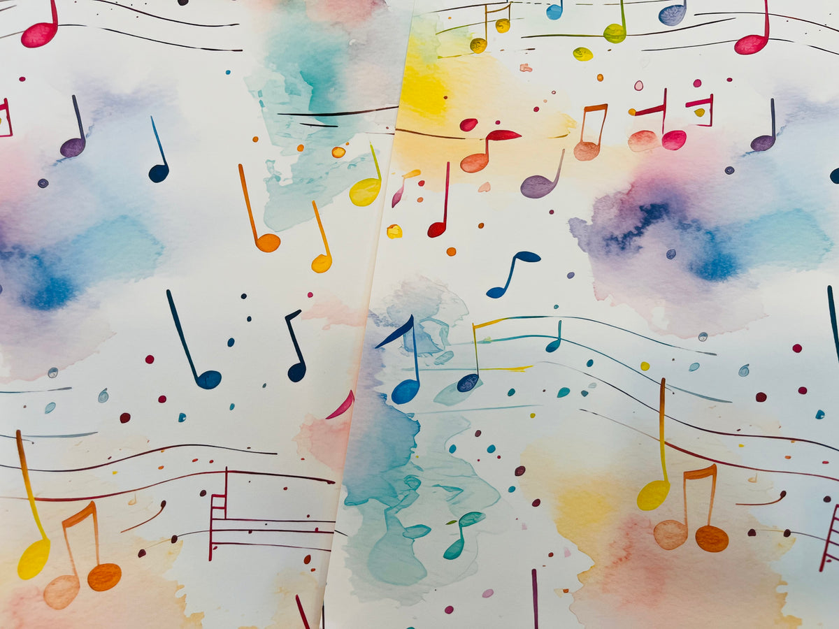 Printed Paper Custom Pack Music Notes Watercolor – CT Scrapbooks