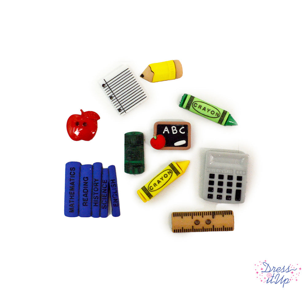 Dress it Up Buttons School Pencil Box  CT Scrapbooks