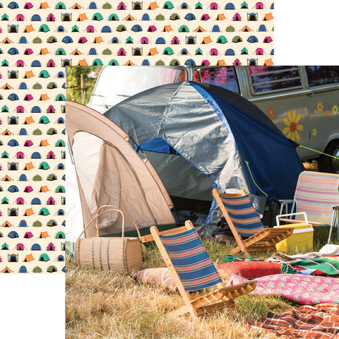 Music Festival Camping Scrapbook Paper