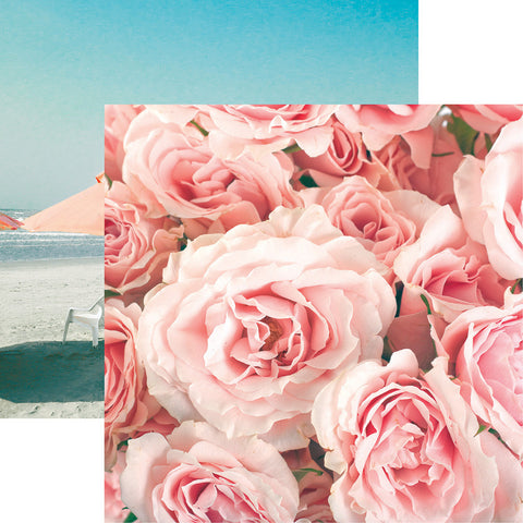 Pretty in Pink 2 Beach Flowers Scrapbook Paper