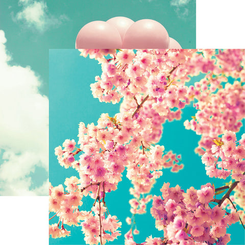 Pretty in Pink 3 Balloons Flowers Scrapbook Paper