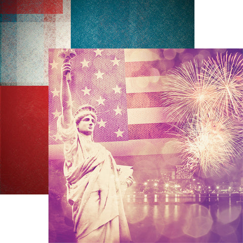 Stars and Stripes Lady Liberty Scrapbook Paper