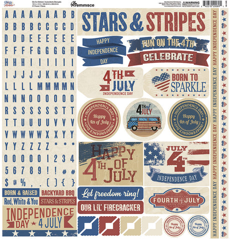 Stars and Stripes Reminisce Stickers Sheet