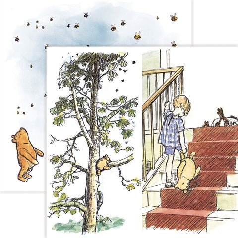 Classic Winnie the Pooh Buzzing Bees Scrapbook Paper