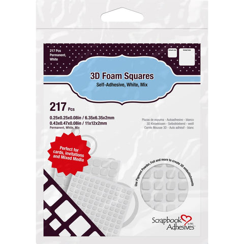 Adhesive Foam Squares 217 pk Variety Thin