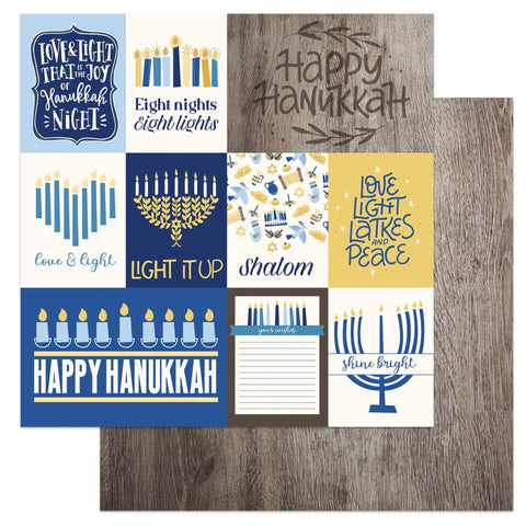Hanukkah Love and Light Scrapbook Paper