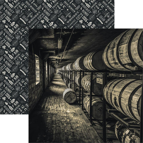 One Bourbon, One Scotch, One Whiskey Barrel Aged Scrapbook Paper