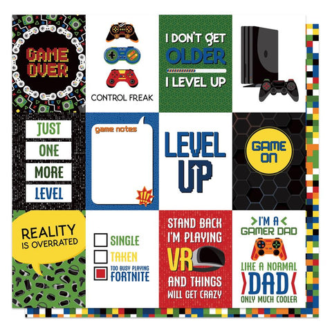 Gamer Video Games Glitch Scrapbook Paper