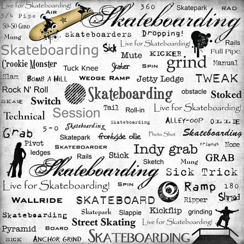Skateboarding Skate Scrapbook Paper