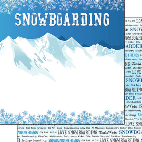 Winter Sports Snowboarding Scrapbook Paper