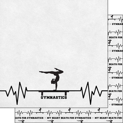 Gymnastics Heartbeat Scrapbook Paper