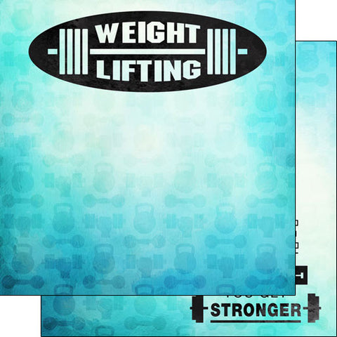 Fitness Weight Lifting Scrapbook Paper