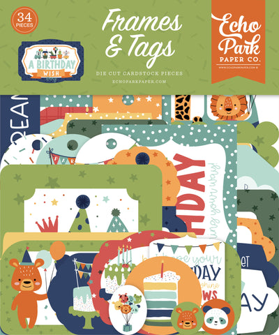Echo Park Ephemera Die Cuts Birthday Wish Boy