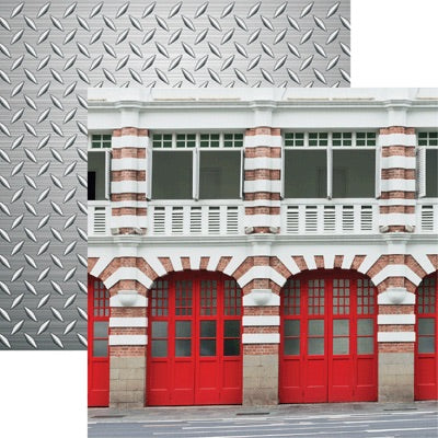 Firefighter Fire Station Scrapbook Paper