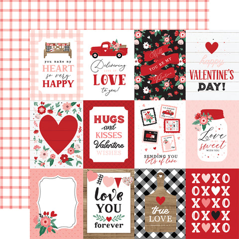 Hello Valentine Love 3x4 Scrapbook Paper