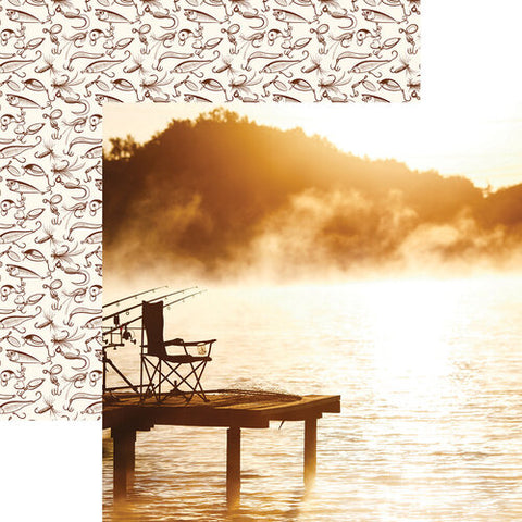 Hooked on Fishing From the Dock Scrapbook Paper