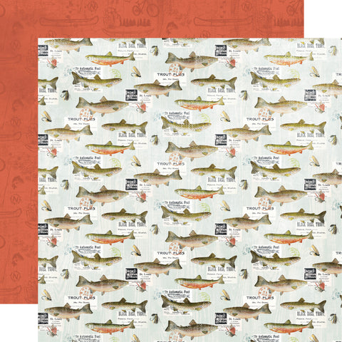 Lakeside Catch of the Day Fishing Scrapbook Paper