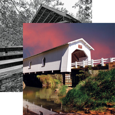 Covered Bridges Crabtree Creek Scrapbook Paper