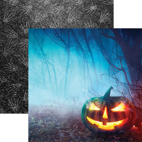 Halloween Dark Night Pumpkin Scrapbook Paper