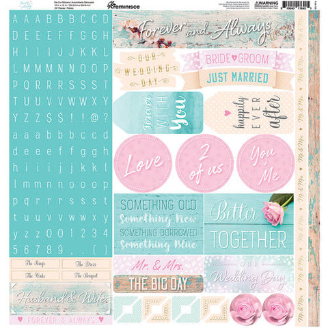 Forever and Always Wedding Reminisce Stickers Sheet