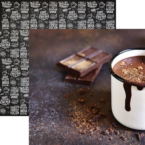 Hot Cocoa Chocolate Hugs Scrapbook Paper